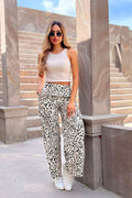 Pantalon ancho Recto estampadopara mujer dyaboo DF06102 blanco negro