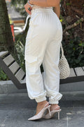 Pantalon cargo jogger para mujer dyaboo DF06064 crudo blanco
