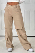 Pantalon cargo para mujer dyaboo DF06059 camel 1