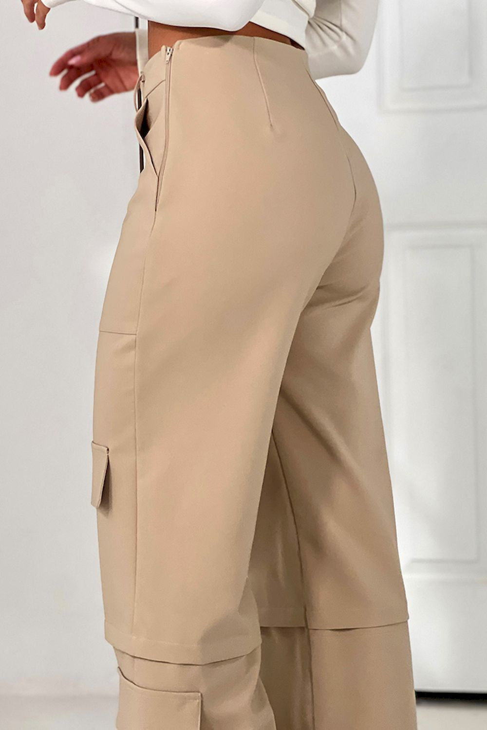 Pantalon cargo para mujer dyaboo DF06059 camel 1