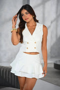Set Falda Corta DF14327 para mujer dyaboo crudo/blanco