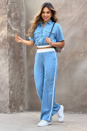 Set Pantalón Chambray DF14110