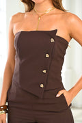 Set Pantalón DF14183 para mujer dyaboo cafe