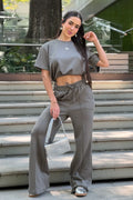 Set Pantalón DF14243 para mujer dyaboo verde oliva