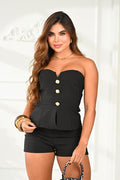 Set Short DF14185 para mujer dyaboo negro