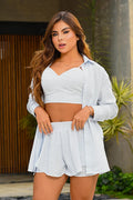 Set Short DF14242 para mujer dyaboo azul