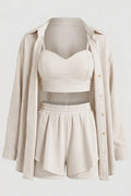 Set Short DF14242 para mujer dyaboo beige