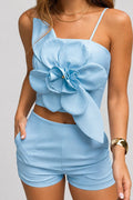 Set Short DF14248para mujer dyaboo azul
