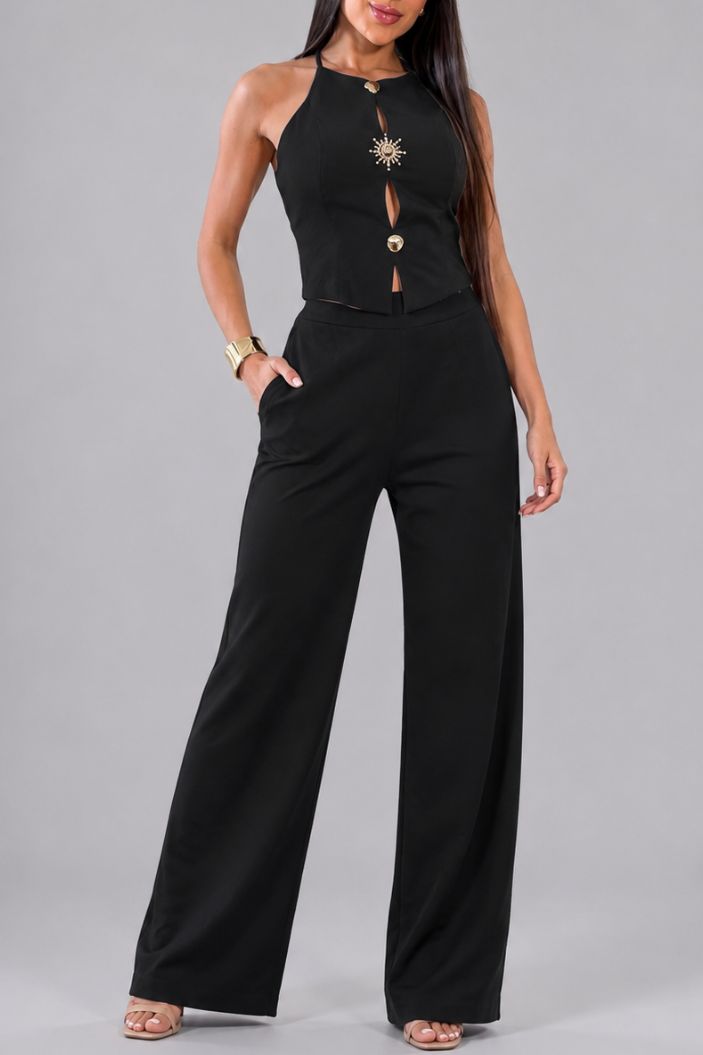 Set pantalón DF14275 para mujer dyaboo negro