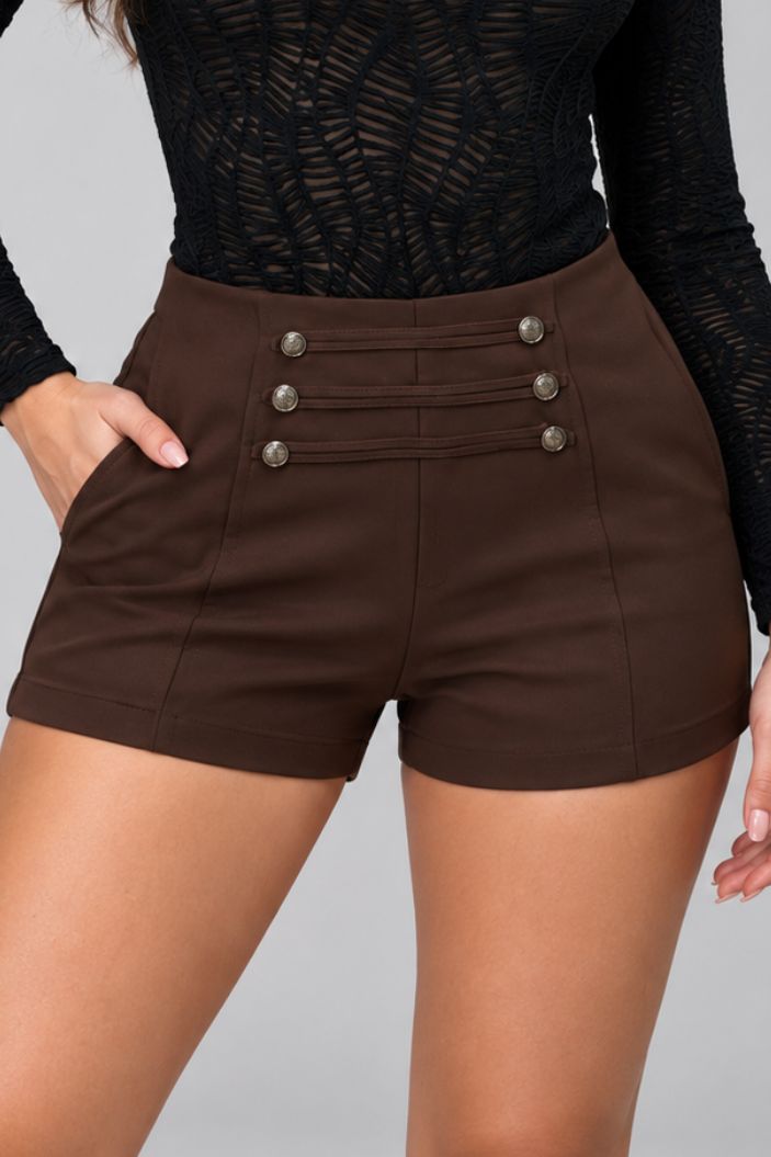 Short Corto DF08204 para mujer dyaboo cafe