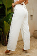 Un pantalón de silueta recta  Df06116 para mujer dyaboo color crudo 3