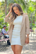 Vestido Corto 7411 para mujer elaborado en tejido dyaboo crudo