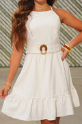 Vestido Corto Tiras DF09158 para mujer dyaboo crudo/blanco