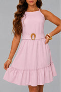 Vestido Corto Tiras DF09158 para mujer dyaboo rosado