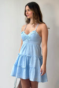 Vestido Corto Tiras DF09166 para mujer dyaboo azul