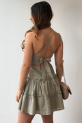 Vestido Corto Tiras DF09166 para mujer dyaboo verde oliva
