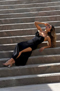Vestido Largo de Tiras para mujer dyaboo DF10051  negro