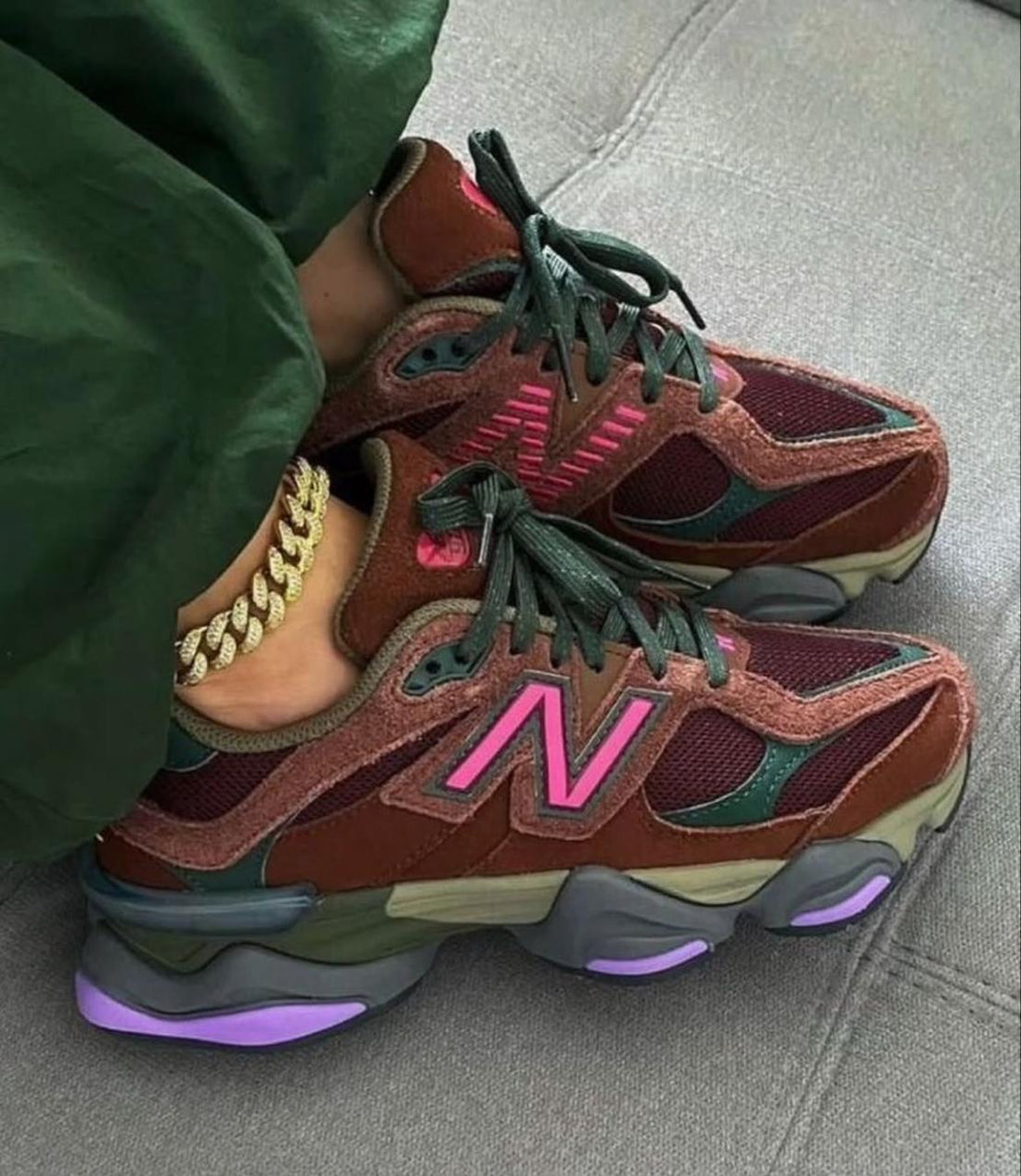 Tenis NEW BALANCE mujer vino, verde y morado WALÁ