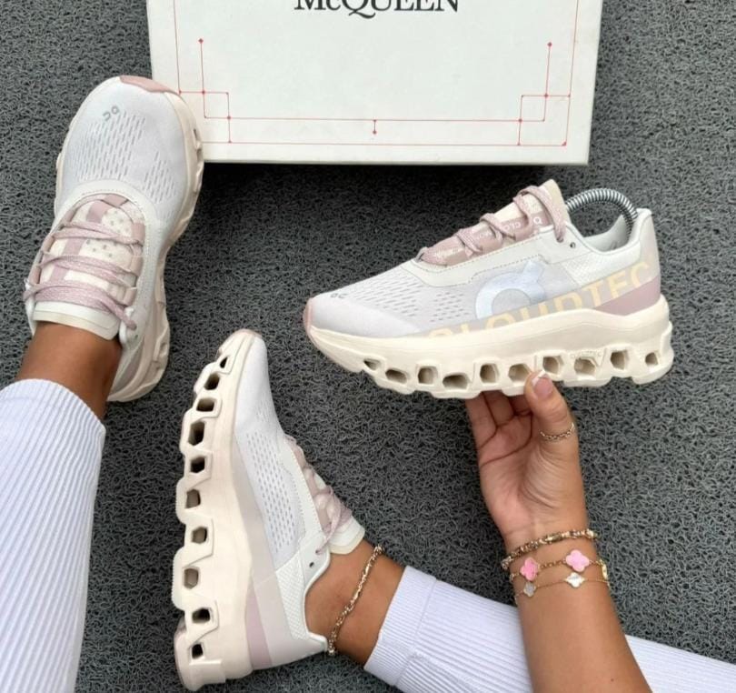 Tenis ON mujer blanco, beige y rosa WALÁ